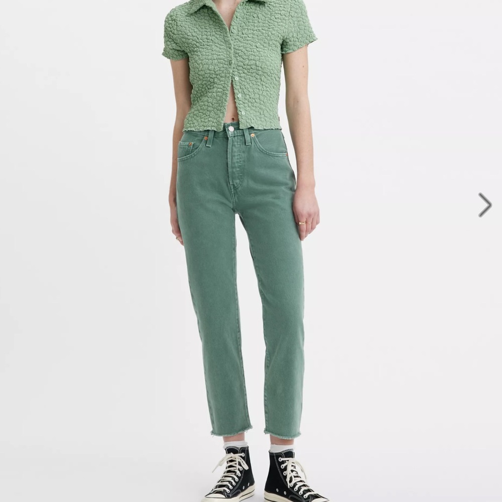 Levi's Green 501 Original Cropped Women’s Jeans 31” x 26”